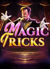 Magic Tricks slot icon with magician in red curtain