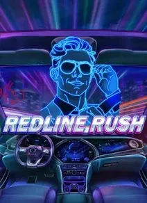 Redline Rush slot with neon car and driver illustration